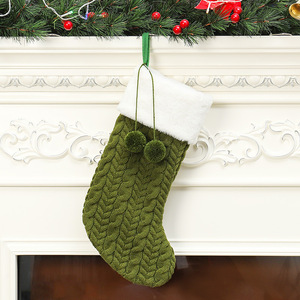 Chaussette de Noël en peluche tricotée personnalisée pour arbre de Noël, décoration en gros, offre spéciale - Product Image 2
