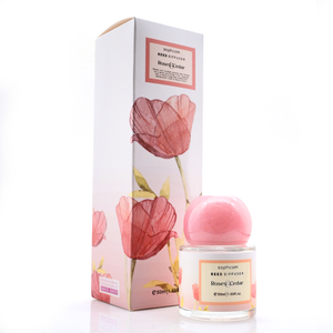 Luxury private label glass bottle home fragrance reed diffuser with fiber stick