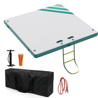 Plateforme flottante gonflable en PVC pour yacht, île aquatique, jet ski, ponton, 5-10 passagers avec échelle