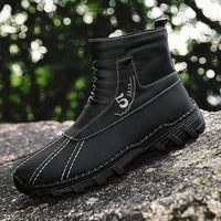 Bottes Martis montantes pour hommes, bottines de randonnée imperméables en cuir microfibre cousues à la main avec fermeture éclair, bottines plates de style occidental