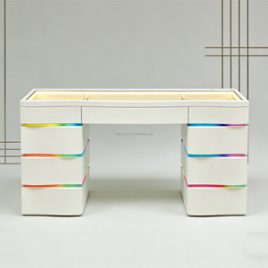 <span class=keywords><strong>Comò</strong></span> Integrato Multifunzionale in MDF <span class=keywords><strong>Bianco</strong></span> Lucido/<span class=keywords><strong>Opaco</strong></span> con Illuminazione LED e Dettagli Vivaci - Product Image 4