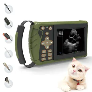 Varias pantallas de pseudo color de mano Escáner de ultrasonido veterinario Animal b-ultrasonido Precio de la máquina