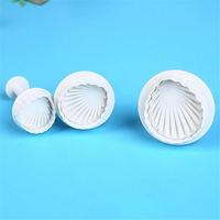3 Stks/set 3D Fondant Cakevorm Gereedschappen Blauw Grote Beroemde Sea Shell Vorm Bakvormen Sugarcraft Mold Cookies Cutter Cake Tool