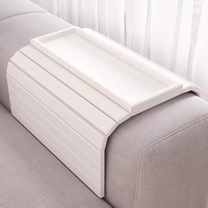 Wooden Sofa Armrest Tray Foldable <b>Bamboo</b> <b>Table</b> For Couch Coffee Tea Serving - Product Image 3