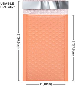 Phong Bì Đệm 4X8 Inch Bong Bóng Số Lượng Lớn Lót Bọc Poly Bubble Mailer Túi Để Vận Chuyển Và Đóng Gói Gửi Thư Tự Niêm Phong-Peach - Product Image 2