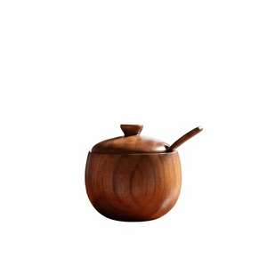 Recipiente de Madera para Almacenamiento de Alimentos con Tapa Hermética para Granos de Café, Té y Azúcar, Logotipo Personalizado, 250 ml, Clásico, Ecológico, Reutilizable, Fabricante de Artículos de Cocina - Product Image 6