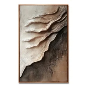 Peinture texturée abstraite neutre pour projet de décoration intérieure moderne artisanale, art mural 3D esthétique pour la conception d'intérieur - Product Image 5