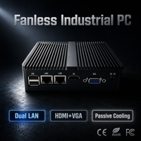 PC Industrial YCT sin Ventilador con Doble Pantalla para VGA, 2xGbE LAN, Computadora Integrada con 6 COM RS232, J4125, WiFi 2.4GHz/5GHz para Máquinas