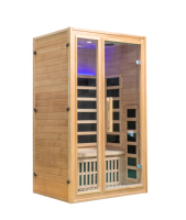 Sauna infrarouge portable en bois massif de type hemlock pour 2 personnes, OEM/ODM, pour la détoxification corporelle en intérieur