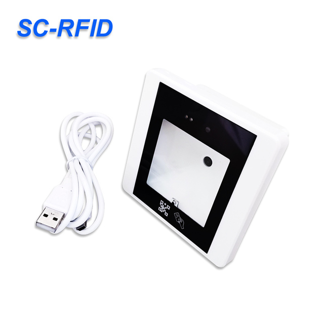 Hot Selling RFID USB Interface QR/Card Reader for Access Control 125kHz and 13.56MHz Frequencies