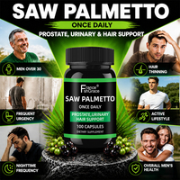 Saw Palmetto Supplément pour hommes Prostate Health Hair Growth Plus Suppléments de contrôle de la vessie Complex Saw Palmetto Capsules