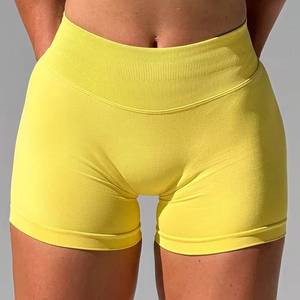Shorts de sport pour femme OEM ODM Biker 4,5 pouces, très extensibles, durables, avec effet froncé aux fesses, sans couture, pour yoga - Product Image 1