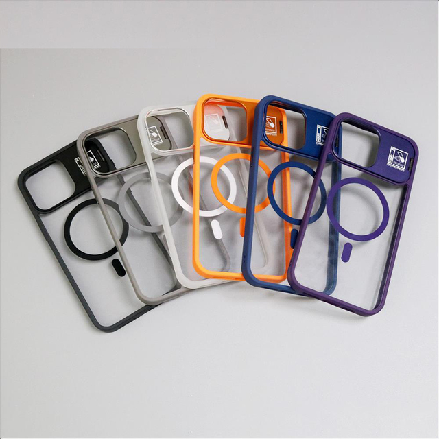 Newest Camera Lens Holder Magnetic Case for iPhone 11 12 13 14 15 16 Pro Max 14 15 16 Plus Shockproof Transparent Phone Case