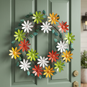 Corona de Flores Decorativa Redonda Hecha a Mano, Estilo Rústico, Sin Iluminación, Paquete Individual, Decoración Navideña Artesanal - Product Image 6