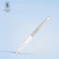 Limes à ongles professionnelles Longhui en acier inoxydable double face, fines, durables, à pointe incurvée, pour manucure et pédicure
