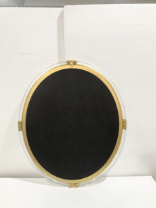 Espejo de Pared Ovalado <span class=keywords><strong>Art</strong></span> Deco de Acrílico y Metal, Espejo Simple, Decoración de Lujo Ligera para Entrada, Sala de Estar o Dormitorio - Product Image 5