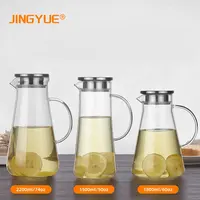 2.2 Litre Water Pitcher With Lid > Large Capacity Heat-resistant Drink  Pitcher With Spout,beverage Containers For Hot/cold Water, Juice, Iced Tea  2.