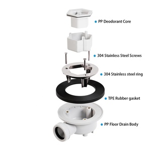 GUIDA 718035 718035003 <span class=keywords><strong>Bac</strong></span> de <span class=keywords><strong>douche</strong></span> Drain Hair Catcher Durable Hair Stopper Plastic Shower Floor Drain - Product Image 3