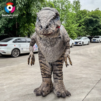 Costume de Velociraptor réaliste avec jambes cachées - Combinaison de dinosaure animatronique légère pour spectacles et événements interactifs pour adultes