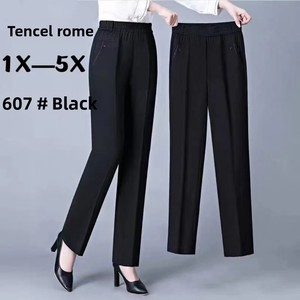 Korean Chic Vintage High Ankle-Length Straight Pants for Women Breathable Office Wear XL <strong>Baggy</strong> Vintage High <strong>Ladies</strong> <strong>Trousers</strong> for - Product Image 2
