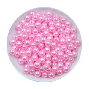 Venta al por mayor imitación máquina decoración perla 6mm 8mm <span class=keywords><strong>10mm</strong></span> con agujero colorido redondo perlas sueltas ABS plástico imitación para joyería - Product Image 4
