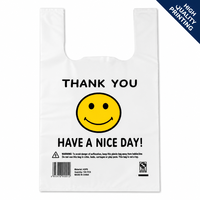 Sac en plastique épais à fond plat, personnalisable avec logo, recyclable, imperméable, avec poignée, pour le commerce de détail, les supermarchés, les courses, la livraison à emporter et le stockage