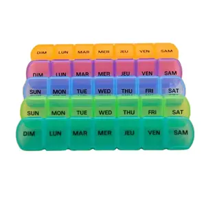 Hochwertige Aufbewahrung OEM 7-Tage-Plastik-Medizinbox Tablet-Organisator Pille-BOX für Reisen