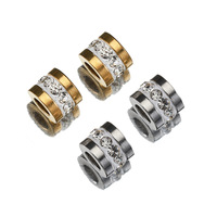 Perles entretoises à grand trou en acier inoxydable avec strass, plaquées or 18 carats, pour bracelets, perles lâches, accessoires de bijoux DIY