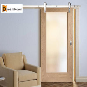 باب خشبي داخلي منزلق بتصميم عصري مع زخرفة زجاجية - Product Image 2