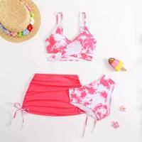 Burkinis personnalisables 3 pièces pour filles, multicolores, avec jupe de bain, séchage rapide, non toxiques