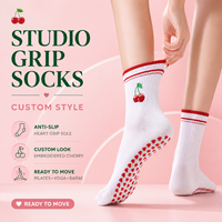 Chaussettes antidérapantes pour le fitness en salle, le yoga, le pilates, chaussettes de yoga antidérapantes pour femmes, chaussettes de pilates en tricot avec grip antidérapant
