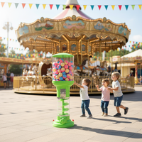Distributeur automatique de jouets en capsules vertes, fonctionnant avec des pièces et des jetons |   120-200 pièces PC/ABS |   Garantie d'un an, vente en gros pour les magasins de jouets