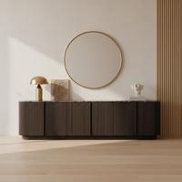 Meubles de salon modernes de luxe, style américain, console multimédia en bois de chêne avec plateau en marbre