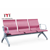Chaise d'attente en métal au design moderne 1 2 3 options de siège pour l'hôpital de l'aéroport et le bureau matériau en fer durable