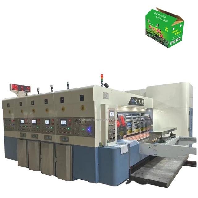 New Full Automatic High Stability Carton Box Making Machine 4 Color Paperboard Box Printing Slotting Die Cutting Corrugated
