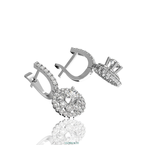 Pendientes de Diamantes OEM/ODM, Joyería Fina, Pendientes de Diamantes Naturales, Aro de 4 mm, Elegantes y de Lujo - Product Image 5