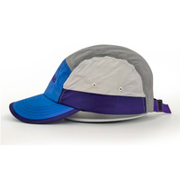 Casquette de sport légère et personnalisable pour hommes, séchage rapide, logo brodé à rayures 5 panneaux pour la course à pied et la pêche, vente en gros