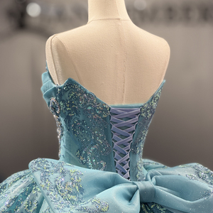 <span class=keywords><strong>Vestido</strong></span> <span class=keywords><strong>de</strong></span> Gala Jancember 1533 <span class=keywords><strong>Azul</strong></span> <span class=keywords><strong>Turquesa</strong></span> <span class=keywords><strong>de</strong></span> Lujo 2026 con Lentejuelas Brillantes y Cuentas - Product Image 6