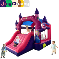 Château gonflable JingChuang pour enfants avec toboggan intégré, trampoline, pour intérieur et extérieur, en PVC épaissi, personnalisable, jeu ludique