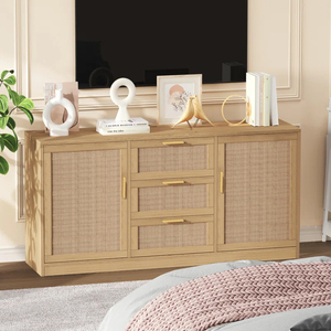 <span class=keywords><strong>Commode</strong></span> <span class=keywords><strong>en</strong></span> <span class=keywords><strong>bois</strong></span> <span class=keywords><strong>Commode</strong></span> <span class=keywords><strong>en</strong></span> rotin <span class=keywords><strong>Commode</strong></span> moderne multifonction avec <span class=keywords><strong>3</strong></span> <span class=keywords><strong>tiroirs</strong></span> 2 portes pour chambre à coucher - Product Image 3