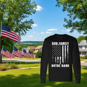 เสื้อยืดแขนยาว God Family Notre Dame ลายธงชาติสหรัฐอเมริกา - Product Image 3