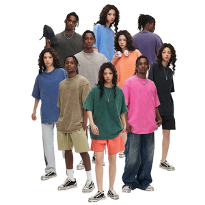 T-shirt unisexe à manches courtes, 300g, style américain, 100% coton, poids lourd, haute qualité, coupe oversize, uni, anti-boulochage - Product Image 1