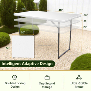 <span class=keywords><strong>Table</strong></span> <span class=keywords><strong>pliante</strong></span> portable d'extérieur blanche de 6/8 pieds, <span class=keywords><strong>table</strong></span> de restaurant pliable, ensemble de tables et chaises en plastique pour événements et fêtes - Product Image 6