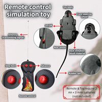 Souris en peluche interactive sans fil réaliste à télécommande pour chats et chiens, mouvements avant/arrière, jouet d'intérieur pour animaux de compagnie