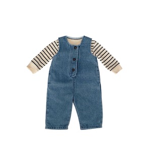 Collection Printemps 2025 – Ensemble 2 pièces décontracté unisexe pour bébés de 0 à 3 ans : Gilet en jean rayé respirant et pantalon long d'<span class=keywords><strong>escalade</strong></span> - Product Image 5