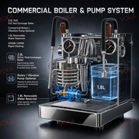 Machine à café semi-automatique professionnelle E61 avec chaudière en acier inoxydable, pompe italienne, double manomètre, programmable pour les cafés