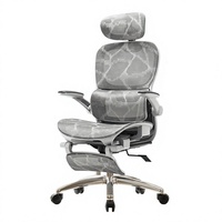 Chaise de bureau ergonomique pour longues sessions, inclinable, pivotante, en maille, design moderne et minimaliste, base 5 étoiles, pour jeux et utilisation informatique