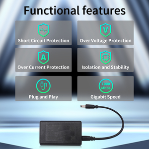 Divisor Gigabit POE IEEE 802. 3AF/AT Adaptador de alimentación activa a través de Ethernet para cámara de Seguridad de 12V Interruptores de red de salida de 48V 12V - Product Image 4