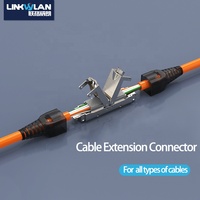 Adaptador de extensión de cable Universal Linkwylan Conexión rápida RJ45 Conectores Ethernet blindados Cat5e Conectores rápidos sin herramientas