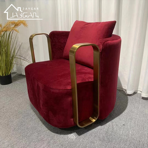 Chaises pivotantes confortables de style italien pour chambre d'hôtel, <span class=keywords><strong>petit</strong></span> <span class=keywords><strong>fauteuil</strong></span> pour chambre à coucher, canapé simple, chaises de café modernes en velours - Product Image 2